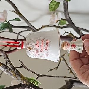Vintage Porcelain Angel Bell Christmas Ornament